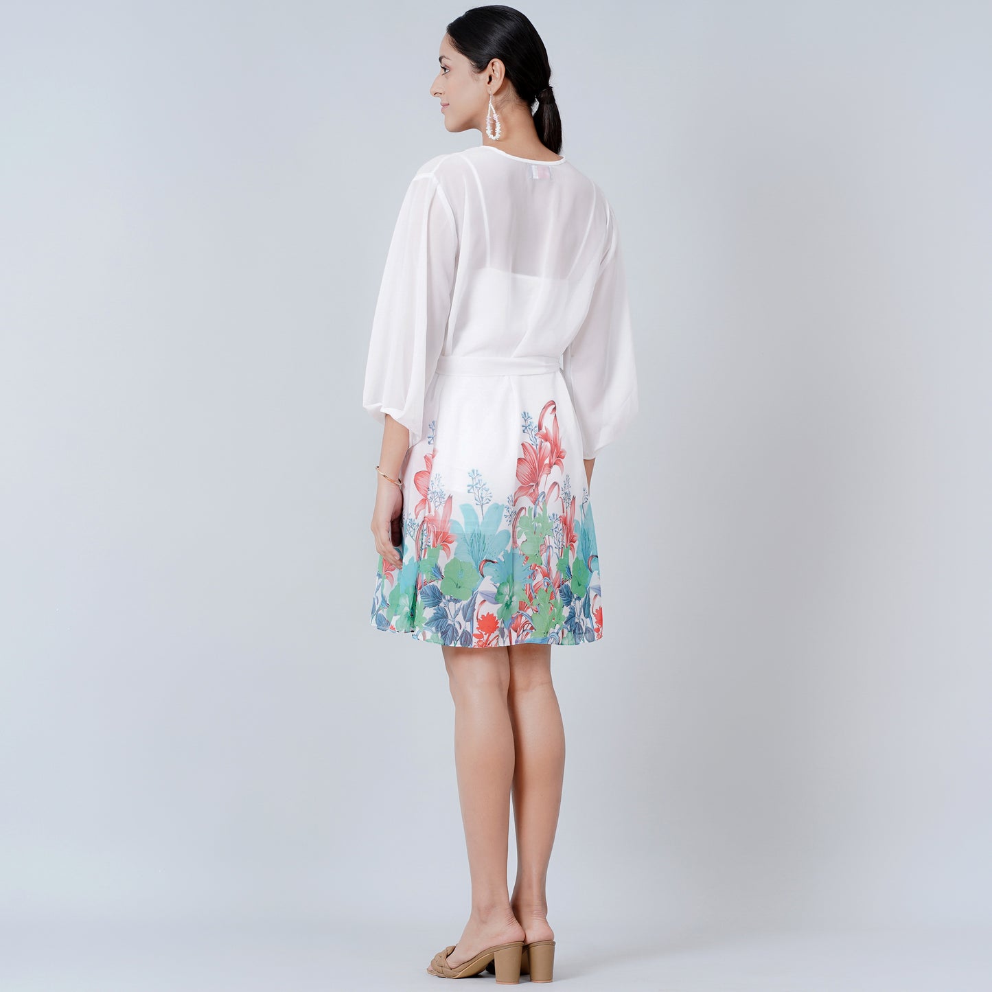 Redwood and Green Floral Dress