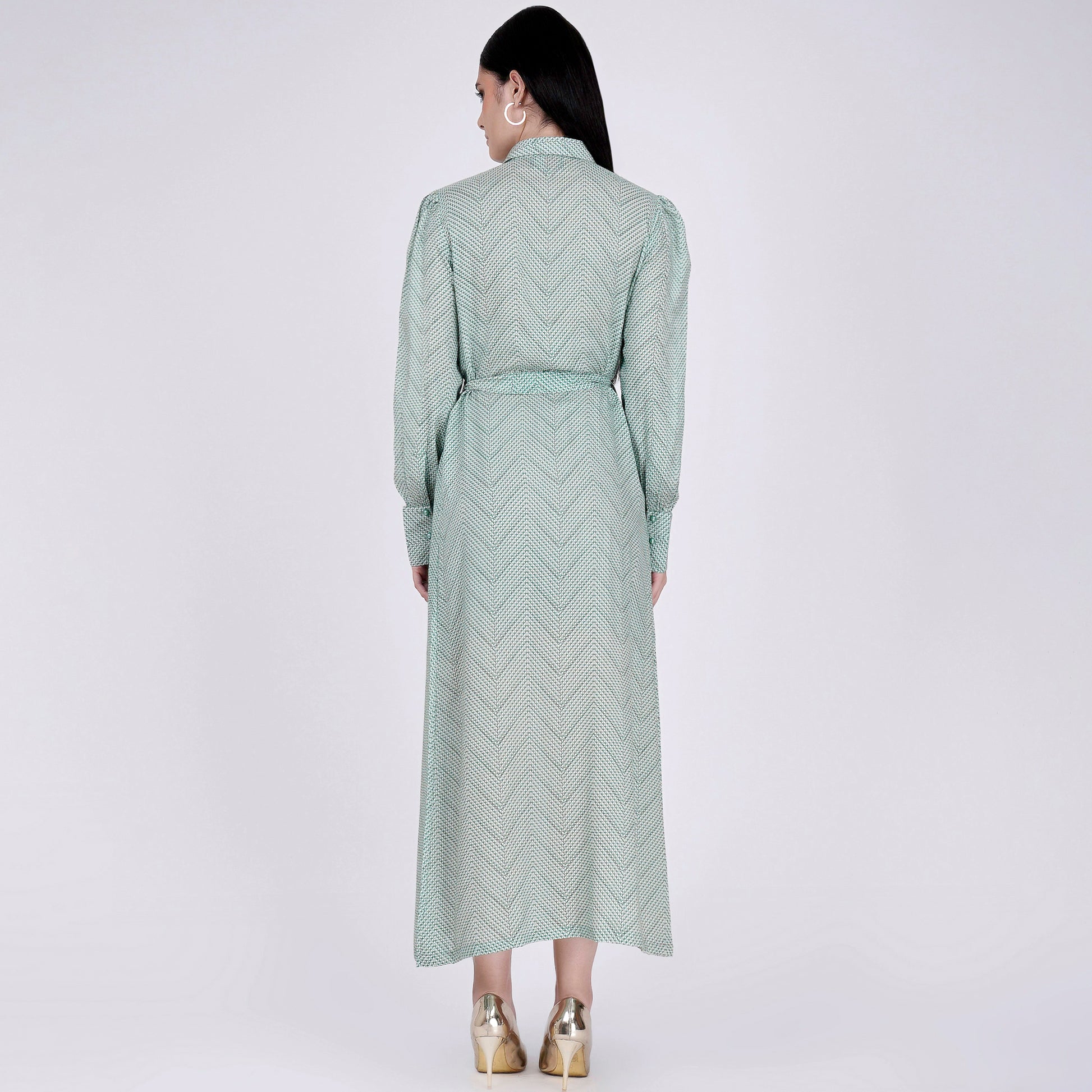 Green and White Chevron Maxi Dress - XS Green and White Chevron Maxi Dress - XS