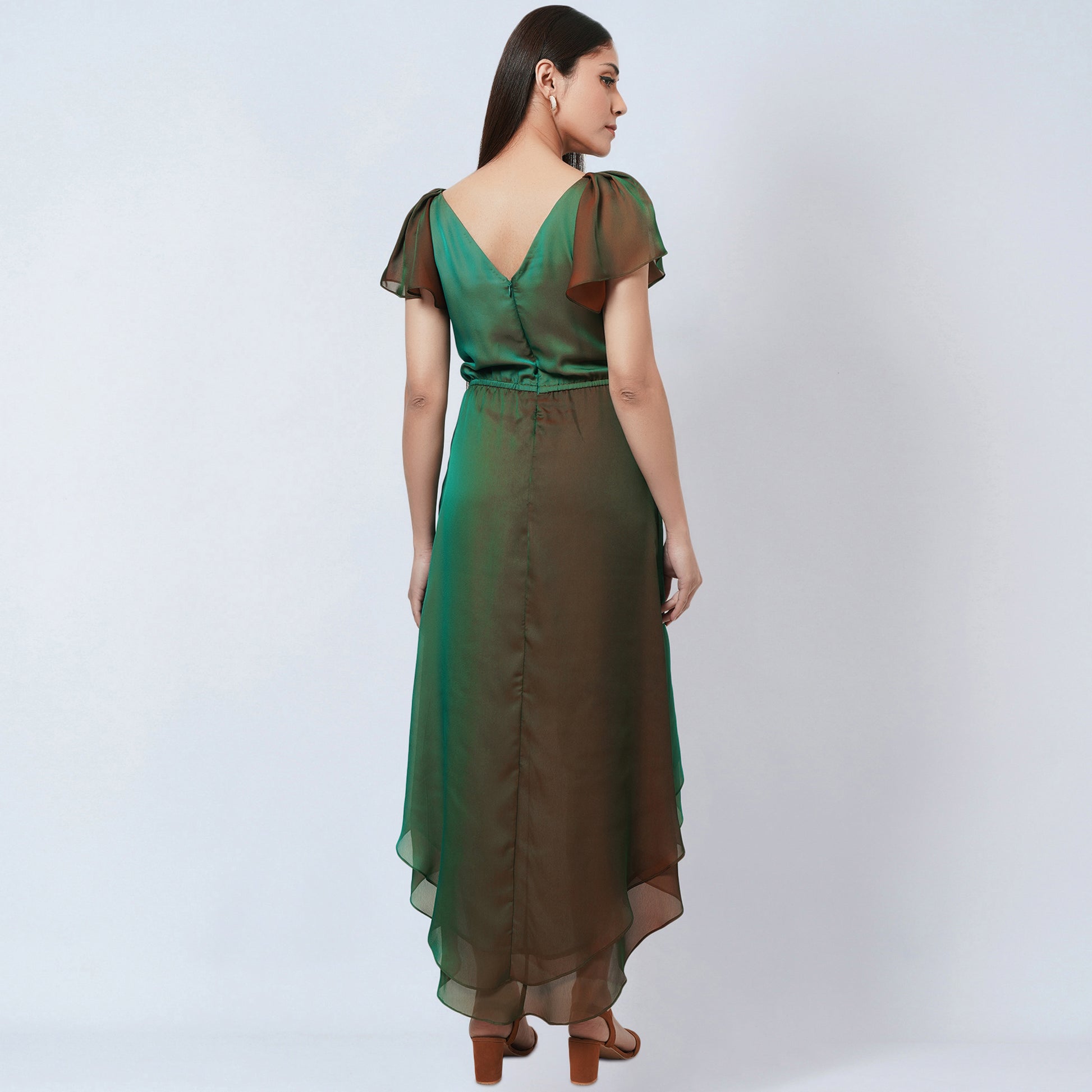 green and bronze dress Bronze Color Dress for Women