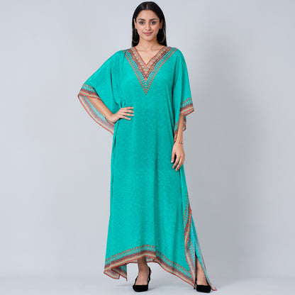 Green Pearl Full Length Kaftan