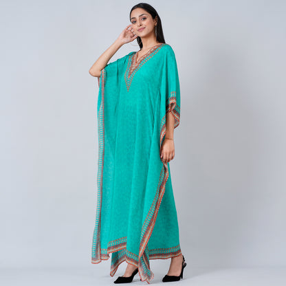 Green Pearl Full Length Kaftan