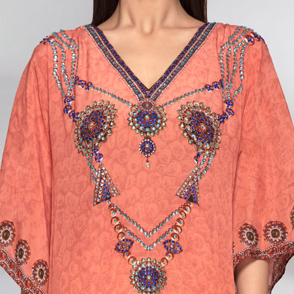 Orange Pearl Full Length Kaftan