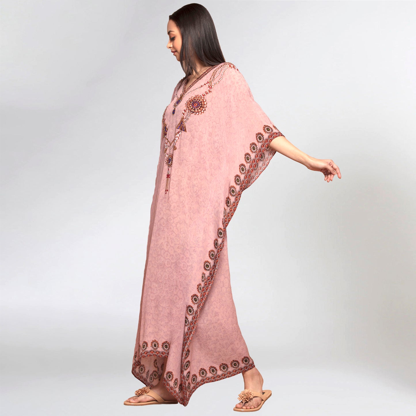 Pink Pearl Full Length Kaftan