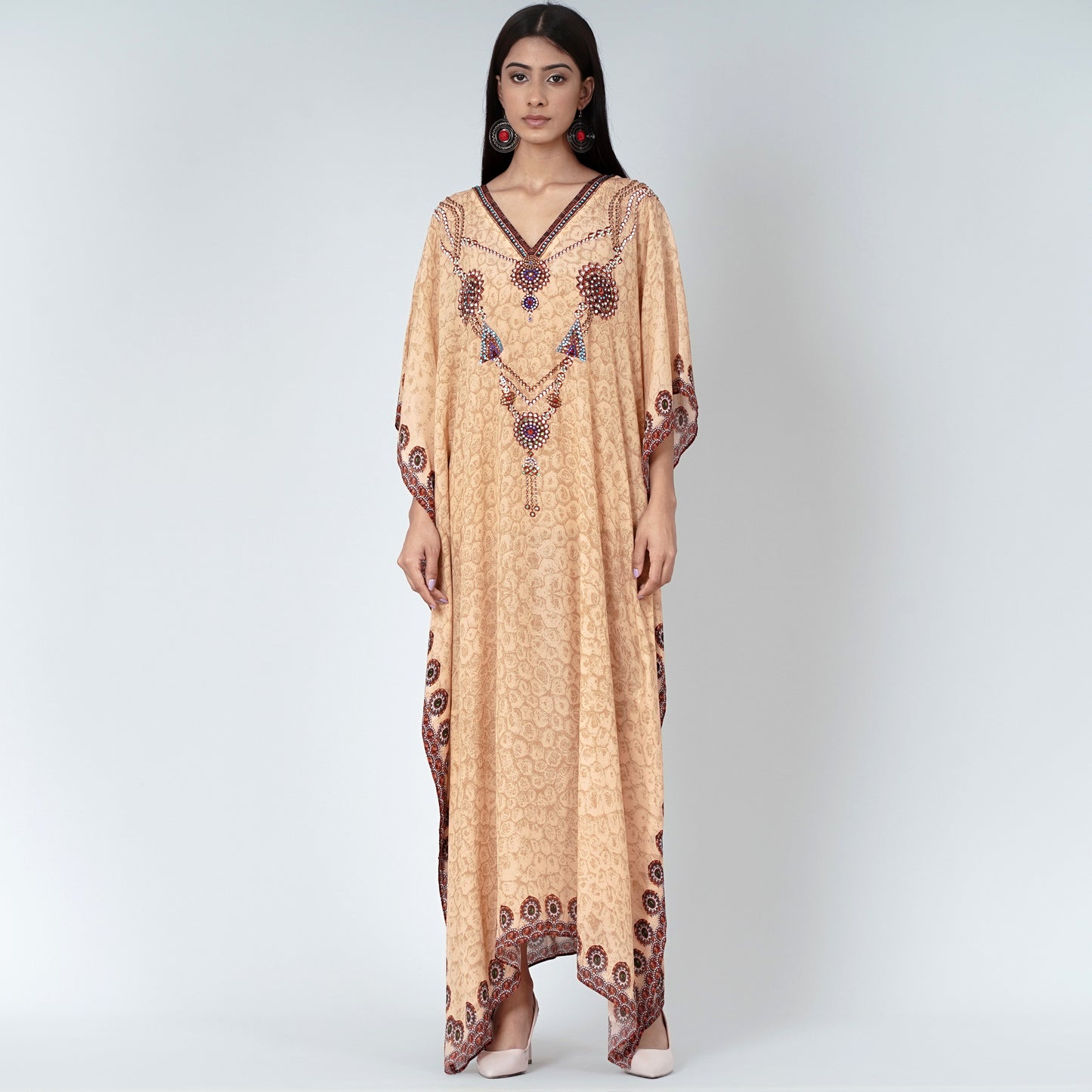 Yellow Pearl Full Length Kaftan