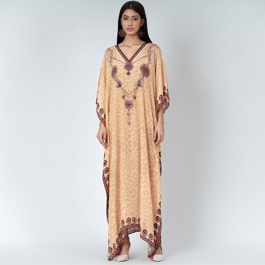 Yellow Pearl Full Length Kaftan