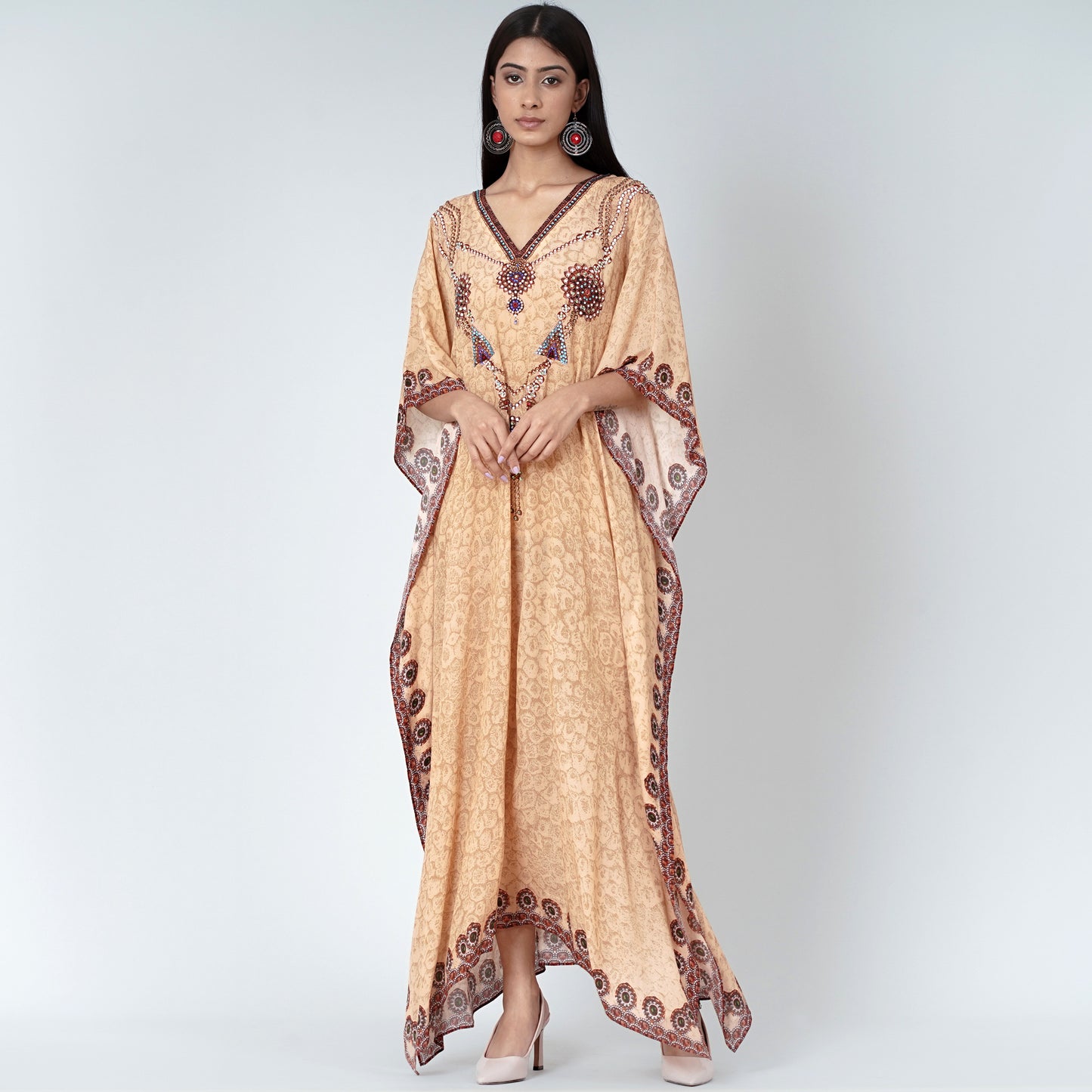 Yellow Pearl Full Length Kaftan