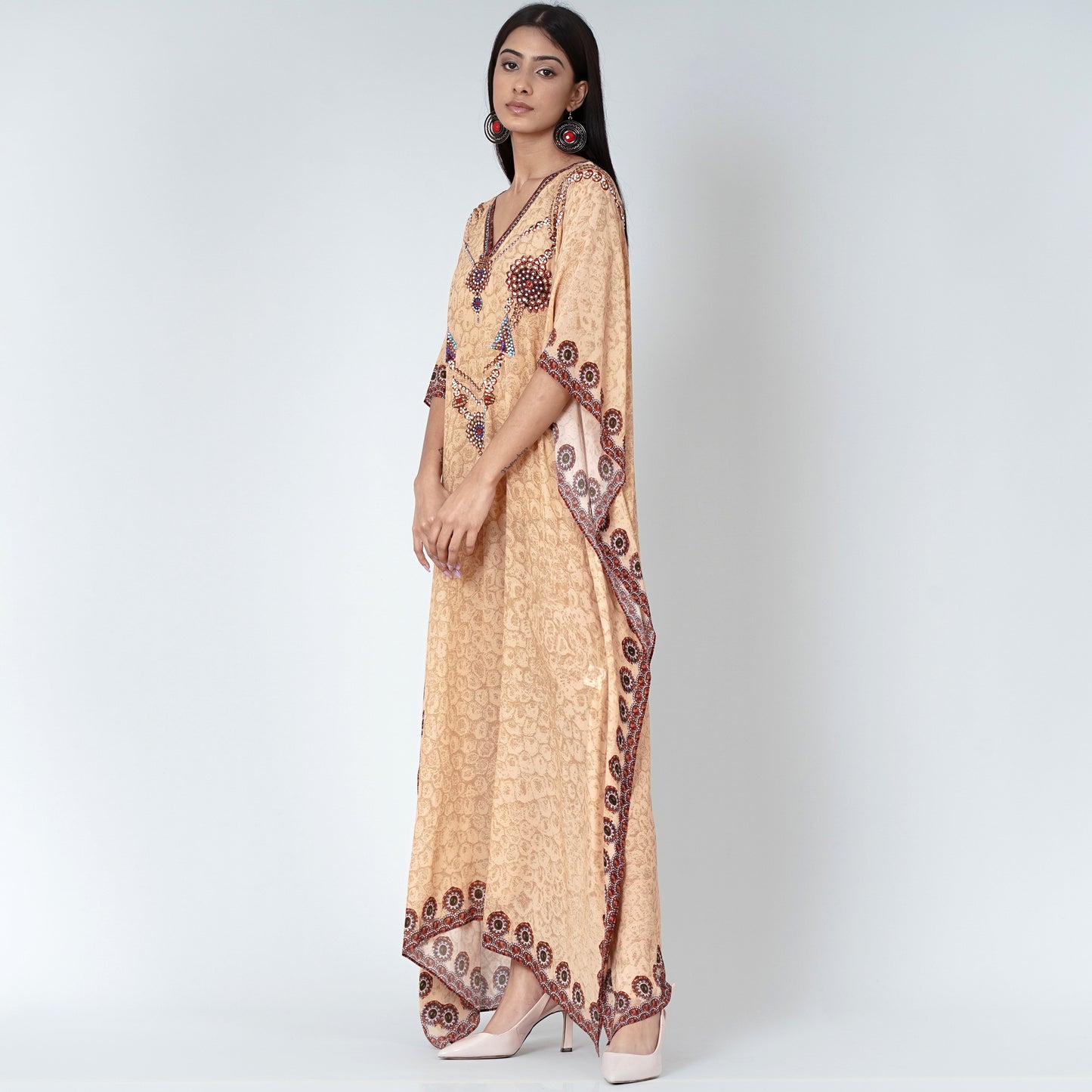 Yellow Pearl Full Length Kaftan