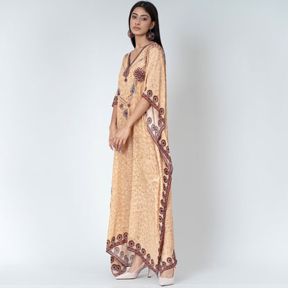 Yellow Pearl Full Length Kaftan