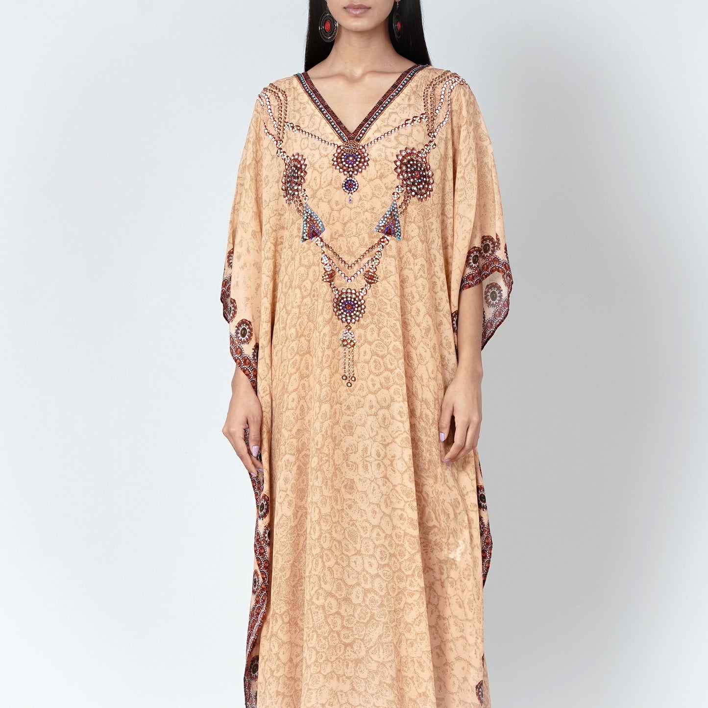Yellow Pearl Full Length Kaftan