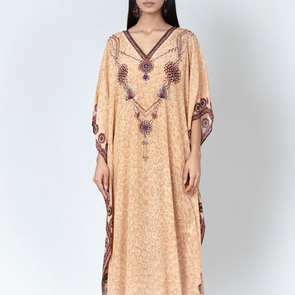 Yellow Pearl Full Length Kaftan