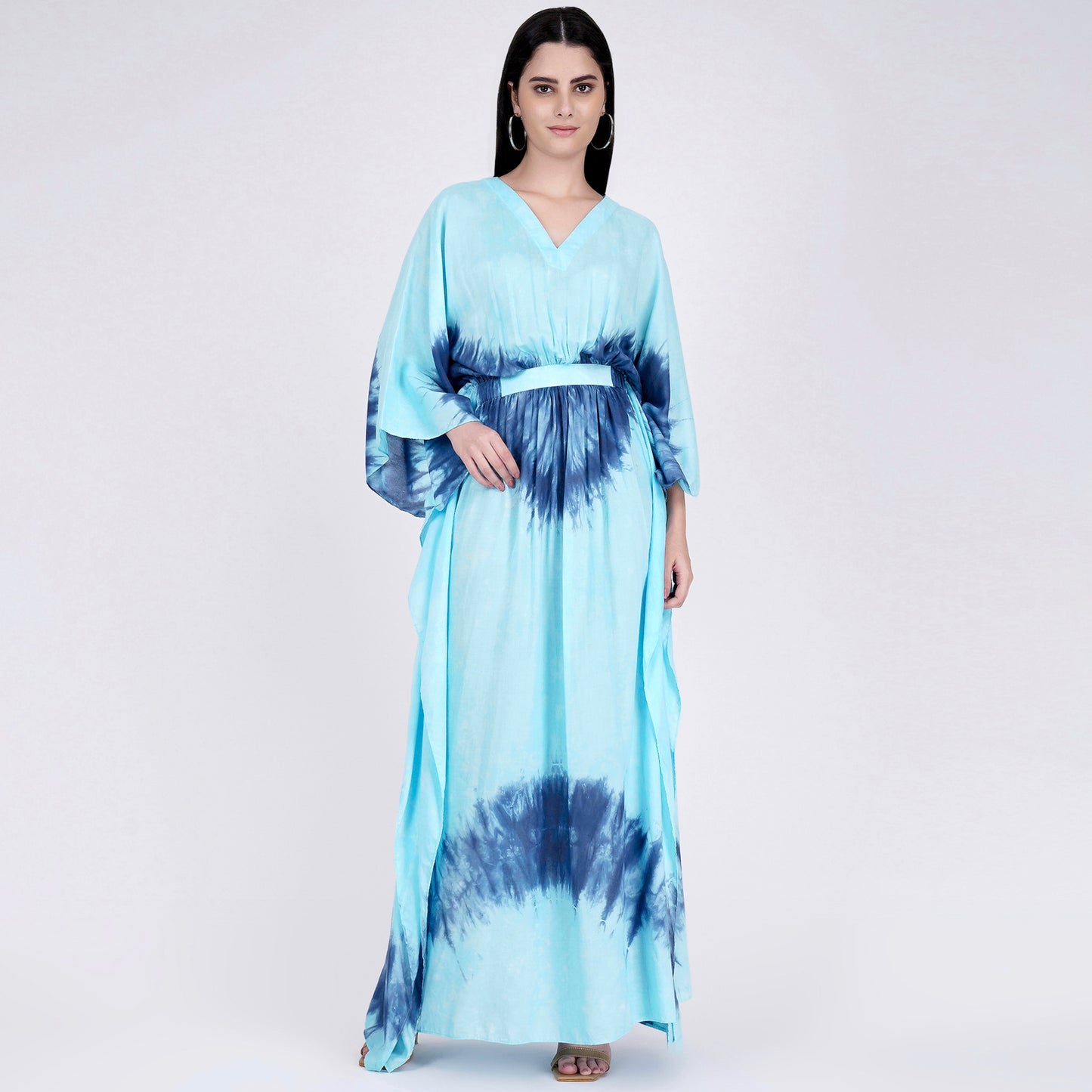 Blue Tie-Dye Full Length Kaftan