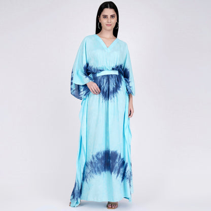 Blue Tie-Dye Full Length Kaftan