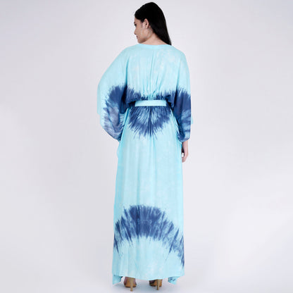 Blue Tie-Dye Full Length Kaftan