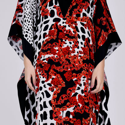 Red Baroque Full Length Kaftan