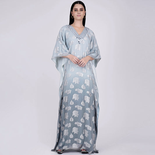 Grey Ombre Full Length Kaftan