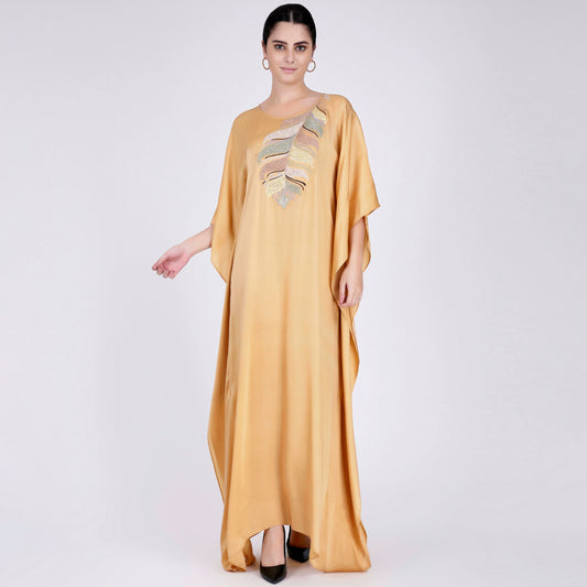 Dandelion Embroidered Full Length Kaftan