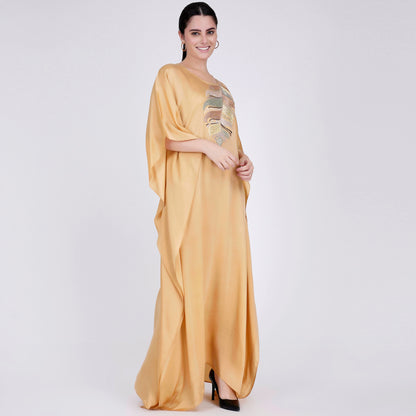 Dandelion Embroidered Full Length Kaftan