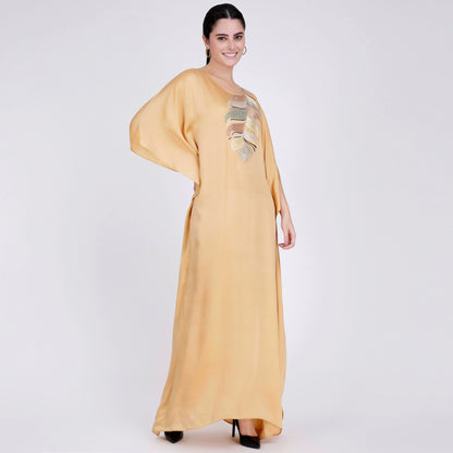 Dandelion Embroidered Full Length Kaftan