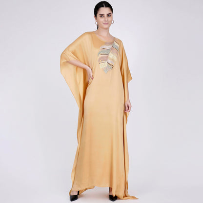 Dandelion Embroidered Full Length Kaftan