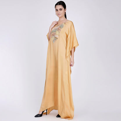Dandelion Embroidered Full Length Kaftan