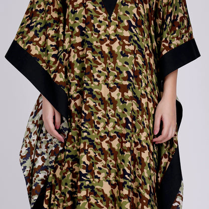 Forest Green Camouflage Full Length Kaftan