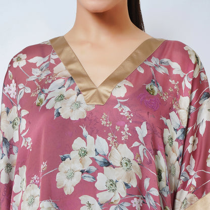 Blush Pink and Gold Floral Kaftan