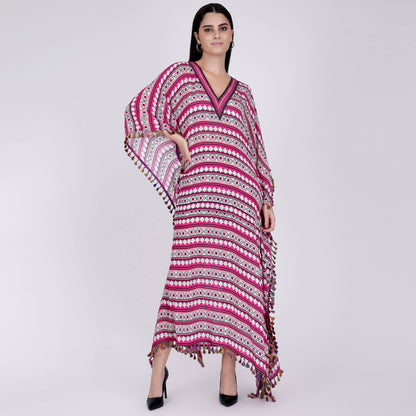 Pink Aztec Mid Length Kaftan
