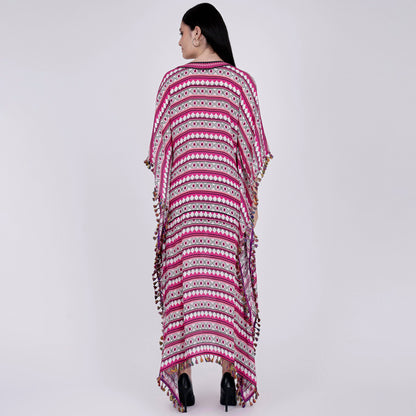 Pink Aztec Mid Length Kaftan