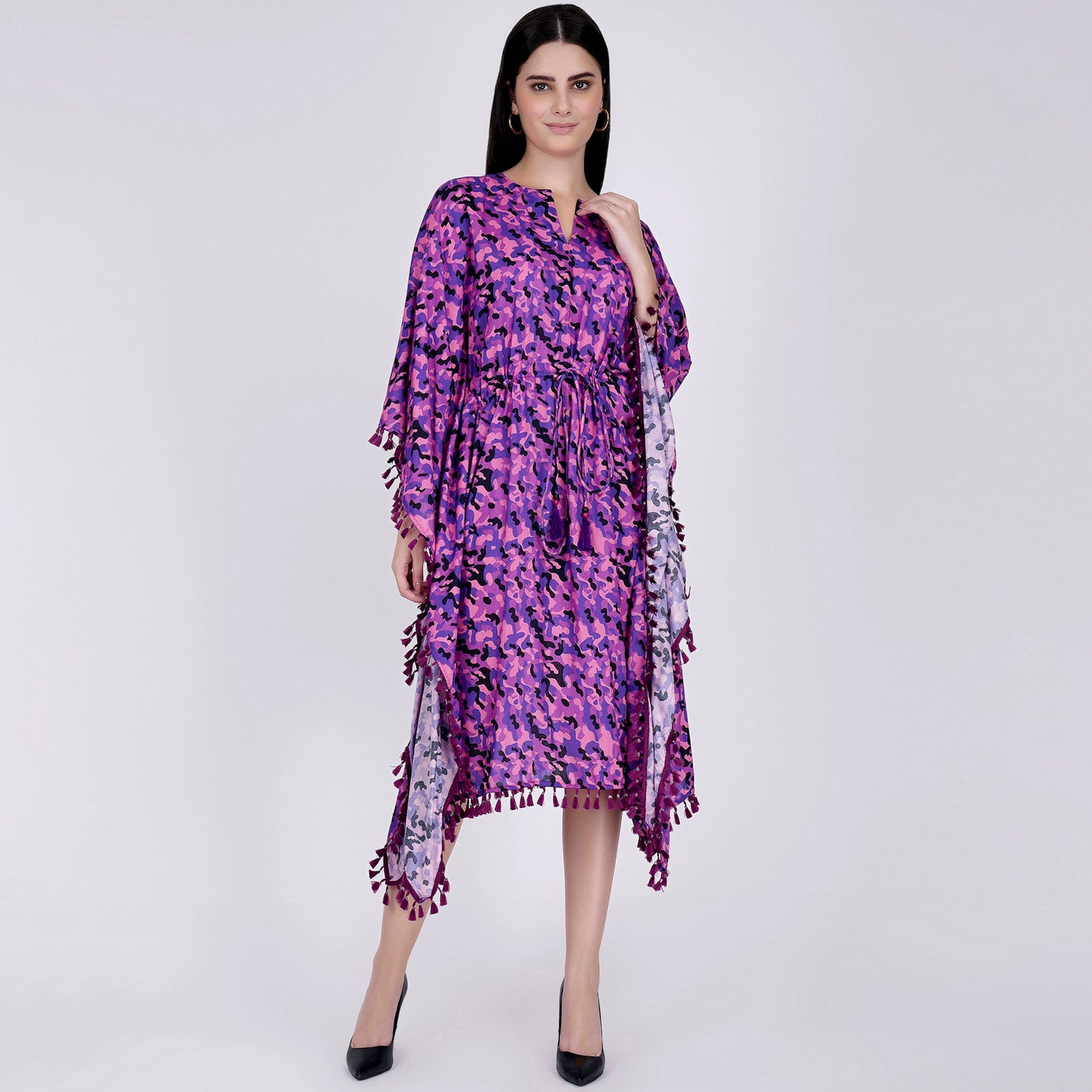 Pink Camouflage Mid Length Kaftan