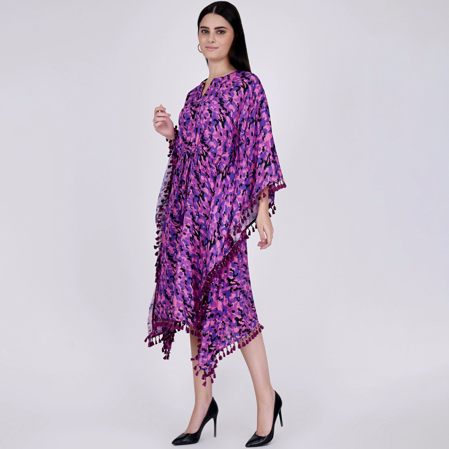 Pink Camouflage Mid Length Kaftan