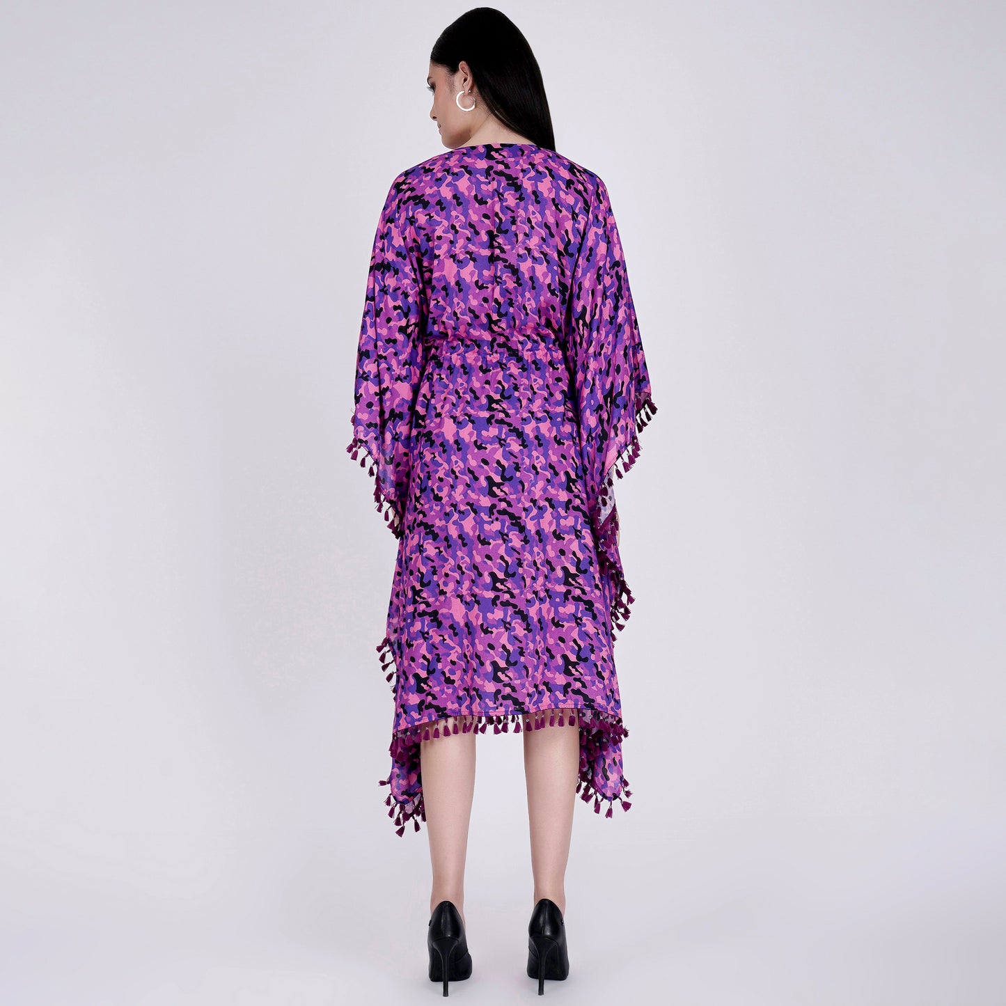 Pink Camouflage Mid Length Kaftan