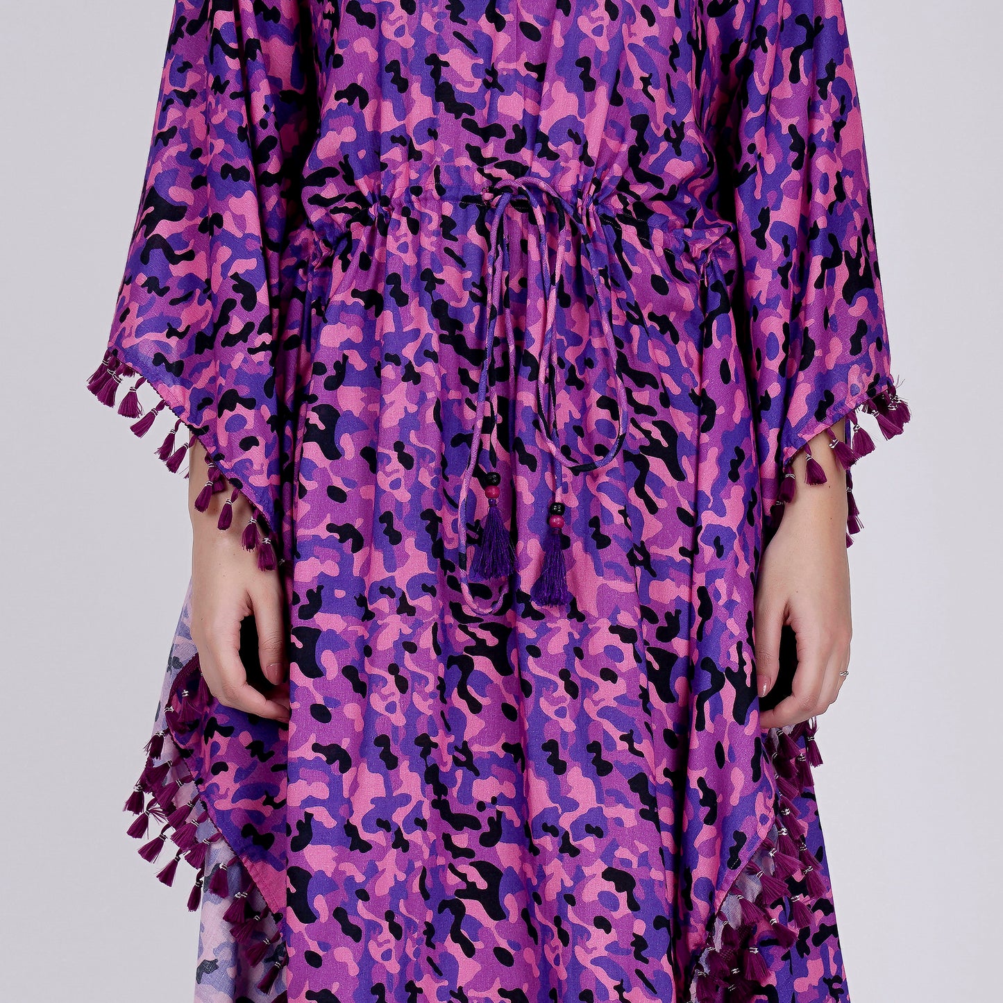 Pink Camouflage Mid Length Kaftan