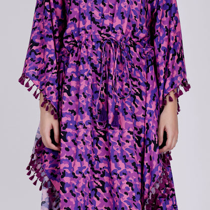 Pink Camouflage Mid Length Kaftan