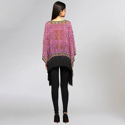 Mauve Animal Print Kaftan Top