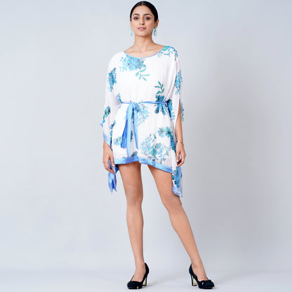 Blue Floral Kaftan Tunic