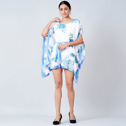 Blue Floral Kaftan Tunic