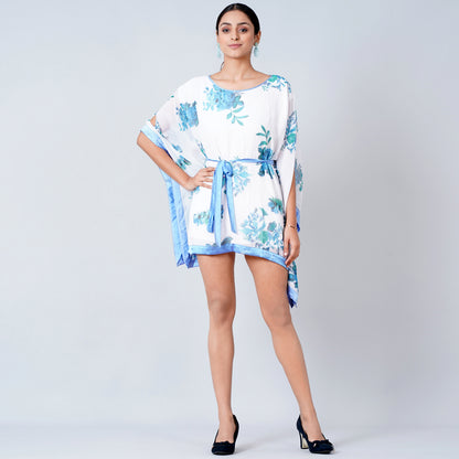 Blue Floral Kaftan Tunic
