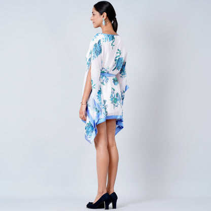 Blue Floral Kaftan Tunic