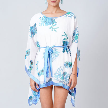 Blue Floral Kaftan Tunic