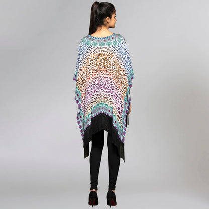 Multicoloured Animal Print Kaftan Tunic