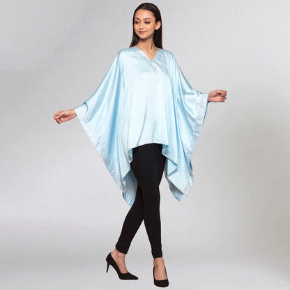 Light Blue Embellished Kaftan Top