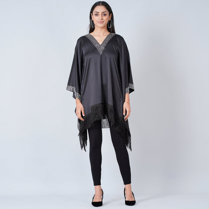 Black Embellished Kaftan Tunic