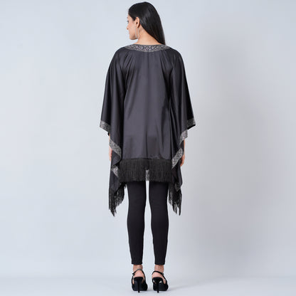 Black Embellished Kaftan Tunic