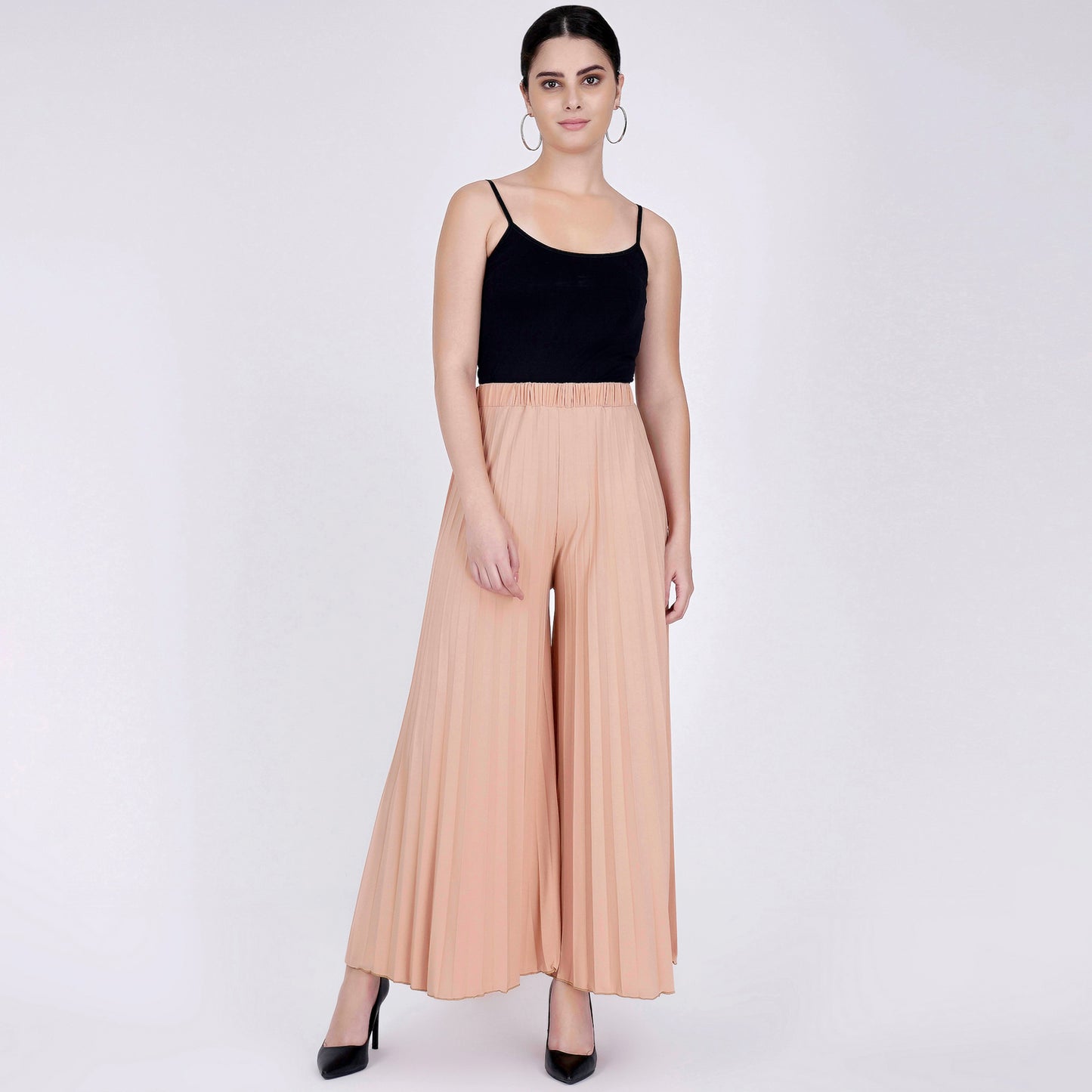 Sienna Brown Wide Leg Pleated Palazzo
