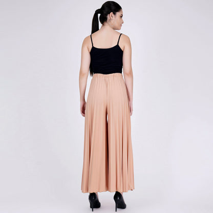 Sienna Brown Wide Leg Pleated Palazzo