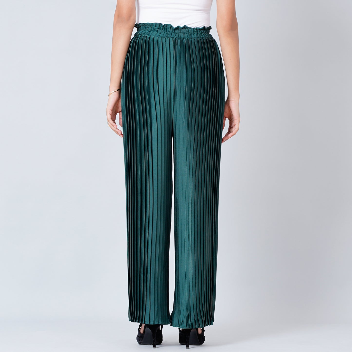 Bottle Green Pleated Palazzo