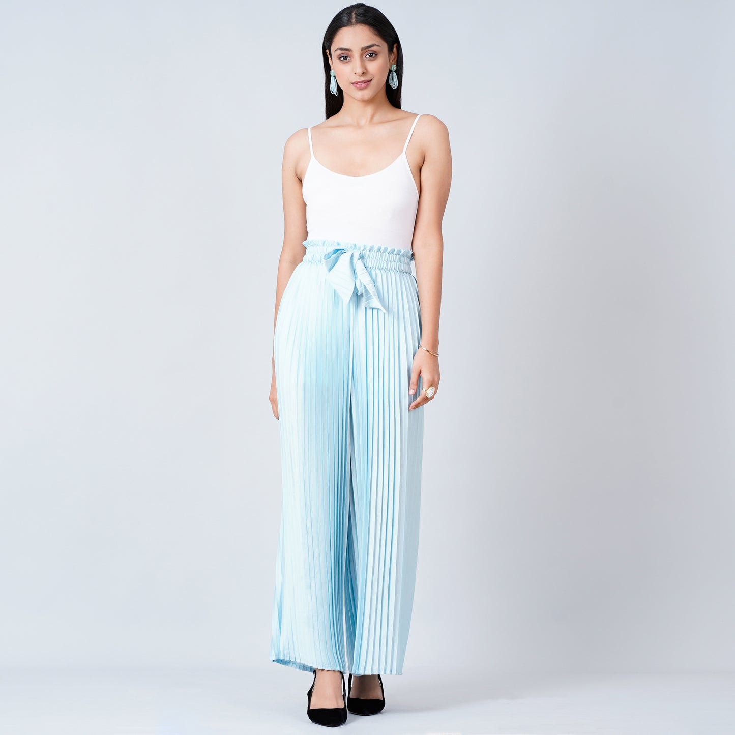 Light Blue Pleated Palazzo