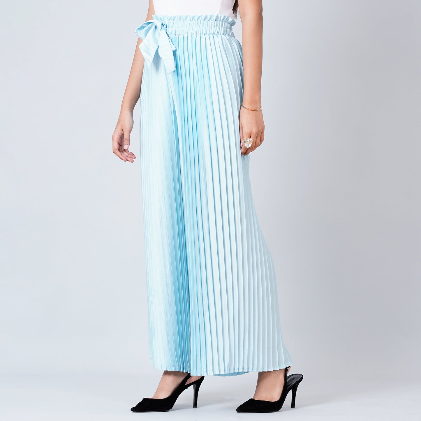 Light Blue Pleated Palazzo