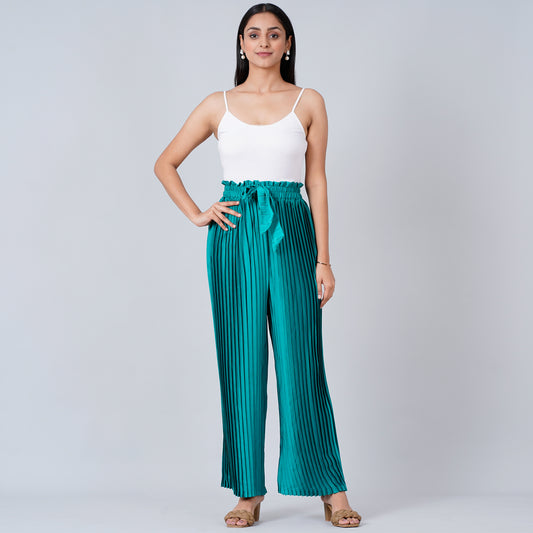 Turquoise Pleated Palazzo