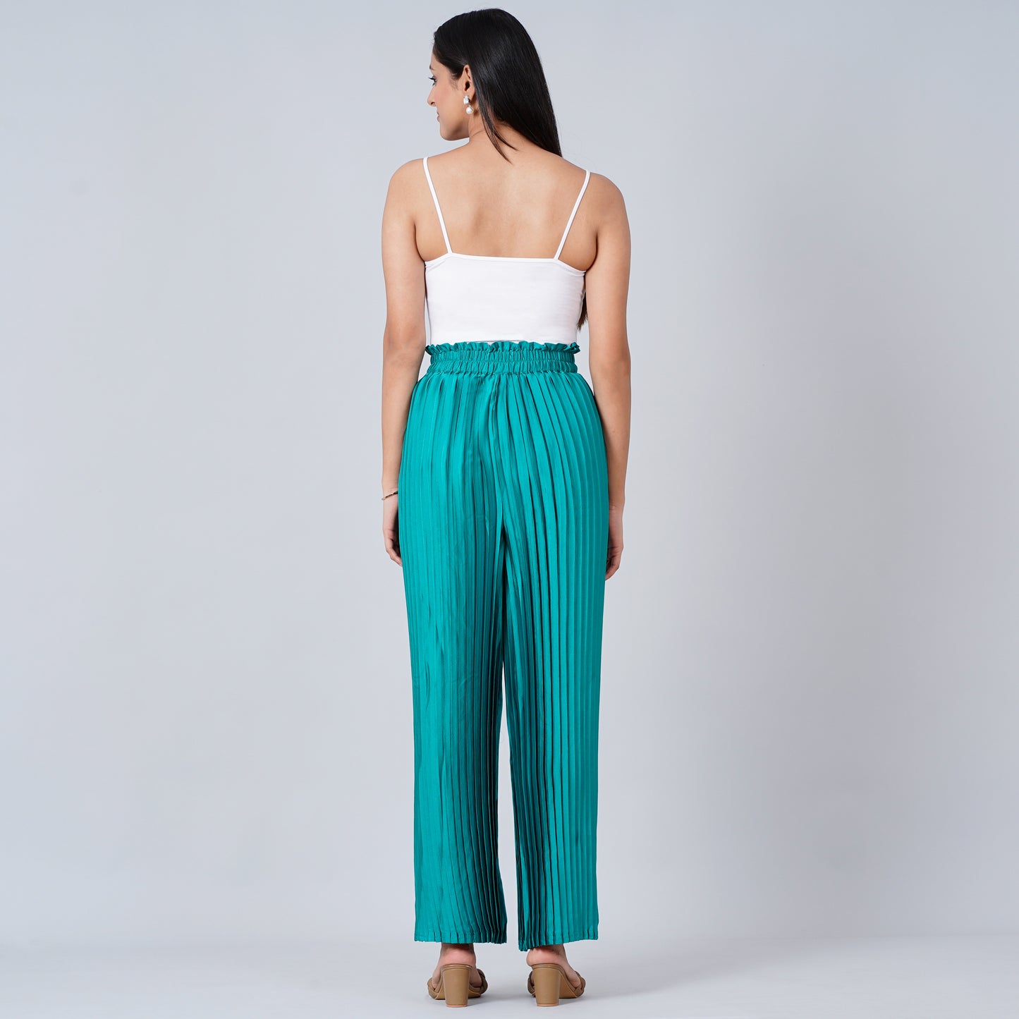 Turquoise Pleated Palazzo